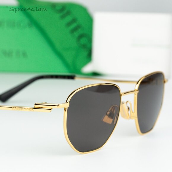 BRAND NEW Bottega Veneta BV1301S 001 Gold Grey Split Panthos Unisex Sunglasses main image 9